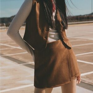 Mango faux suede mini skirt